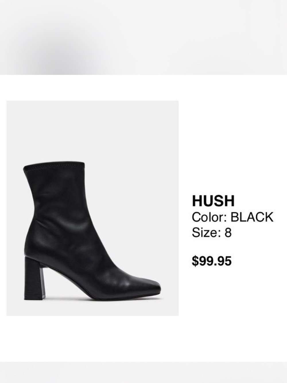 Steve Madden Black Stretch Ankle Boot with Block Heel